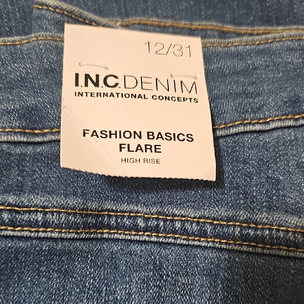 INC International Concepts Dark Blue Flare Jeans - Picture 2 of 12
